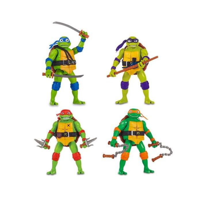 Famosa Figura Tortugas Ninja Deluxe Articulada con Sonidos de Batalla y Accesorios de Armas de Plástico 15cm - Modelos Surtidos - Edad 4+ Años 3