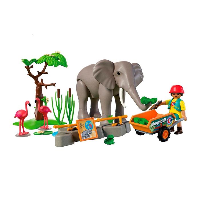 PLAYMOBIL Set de Zoo Elefante con Cuidadora y Flamencos, Figuras para Juego de Rol, Ref. 72068 1 PLAYMOBIL Set de Zoo Elefante con Cuidadora y Flamencos, Figuras para Juego de Rol, Ref. 72068 1