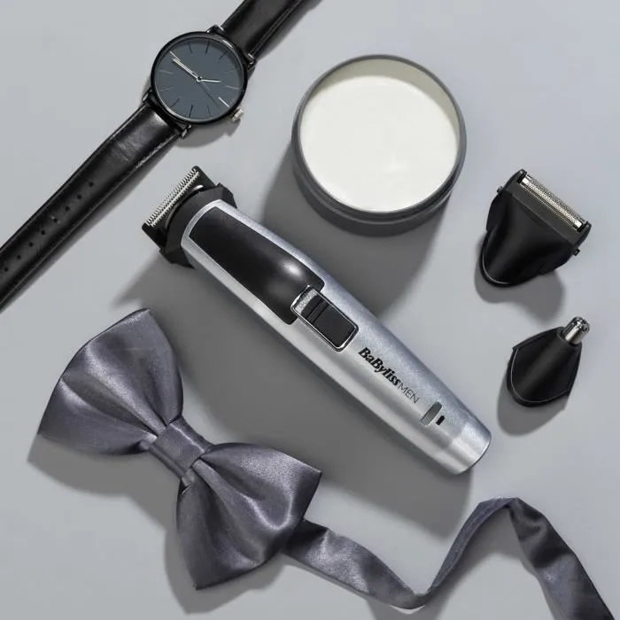 Babyliss MT726E Recortadora de Titanio Inalámbrica Multifunción 8 en 1 con 3 Accesorios Intercambiables y Cabezales Lavables 4