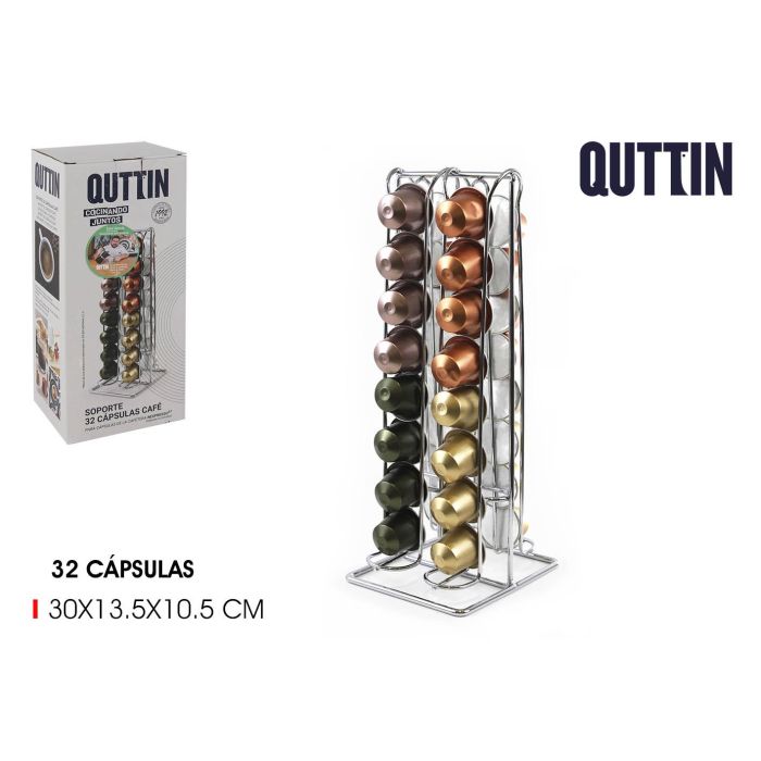 Quttin Soporte Organizador de Cápsulas de Café para 24 Unidades, 12,5 x 11,2 x 30 cm (6 Unidades)