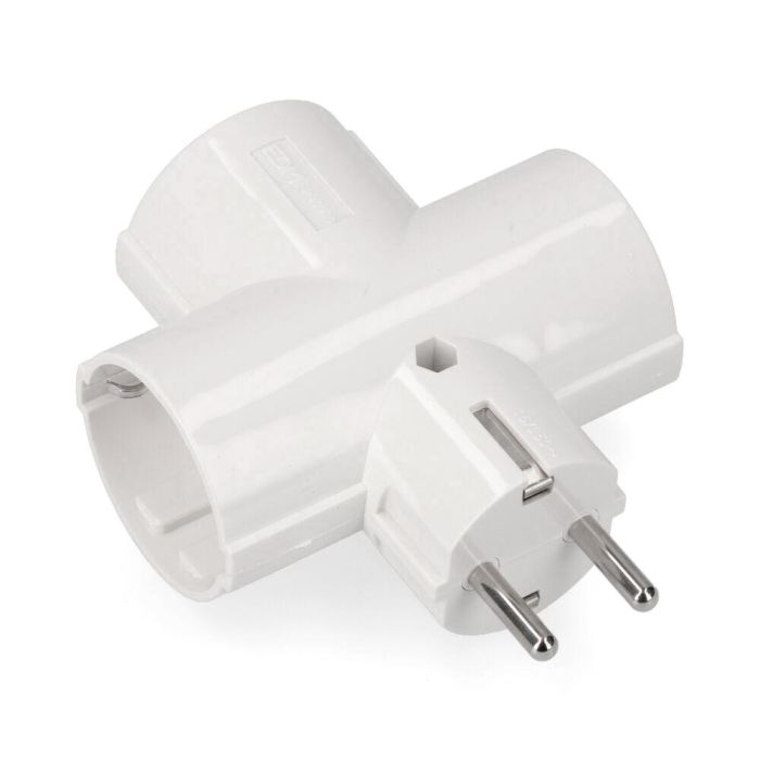 Edm Adaptador Triple Clavija 2p+t 16a 250v~ Blanco