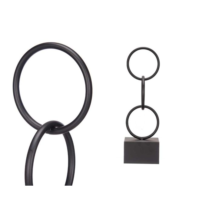 Figura Aros Negro Pequeño Giftdecor 12.5x40.5x12.5 cm Metal (10 Unidades) 2