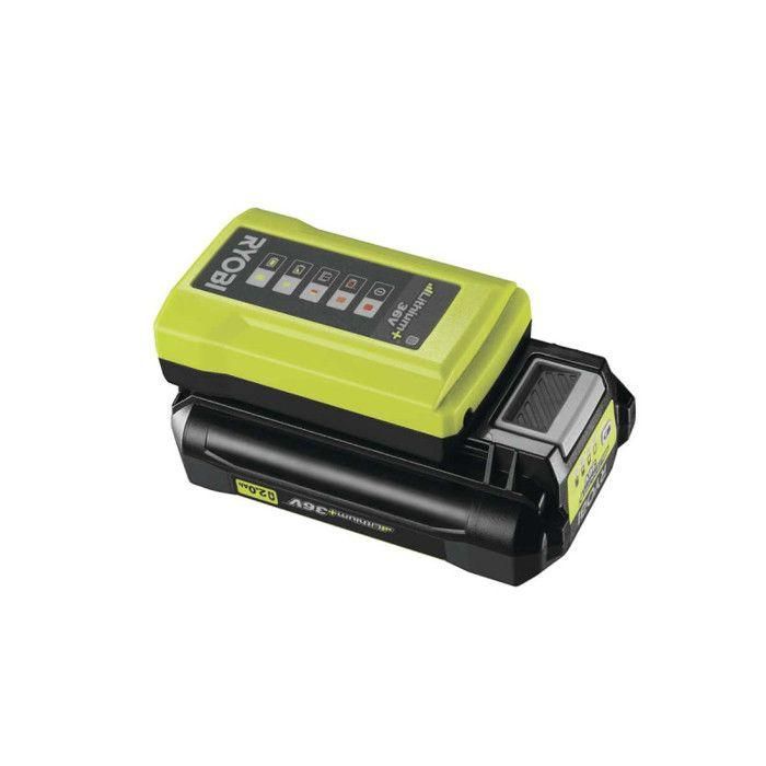 1 batería de litio+ 36V - 2.0 AH y 1 cargador estándar 1.7 A Ryobi MaxPower 1 batería de litio+ 36V - 2.0 AH y 1 cargador estándar 1.7 A Ryobi MaxPower