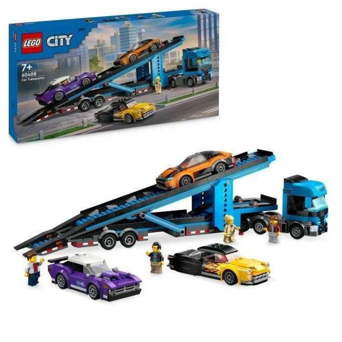 LEGO City 60408 Transporte de Coches Deportivos, 4 Vehículos para Niños