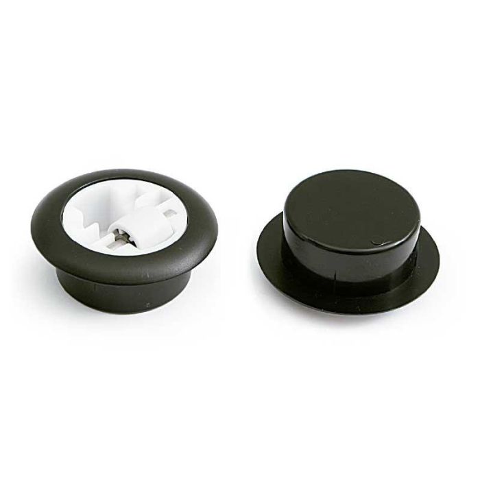 RIDA D54-40Mm Rodillo Rueda Giratoria Plástico Negro Aro Ø15, Carga 50kg, para Patas de Mesas y Muebles