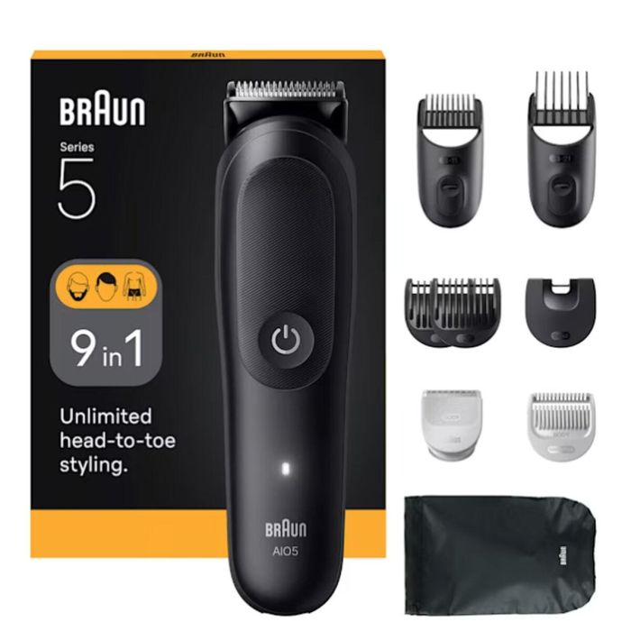 Braun AIO5540 Recortadora de pelo y barba, 120 min autonomía, 14 ajustes de longitud, Negro 8