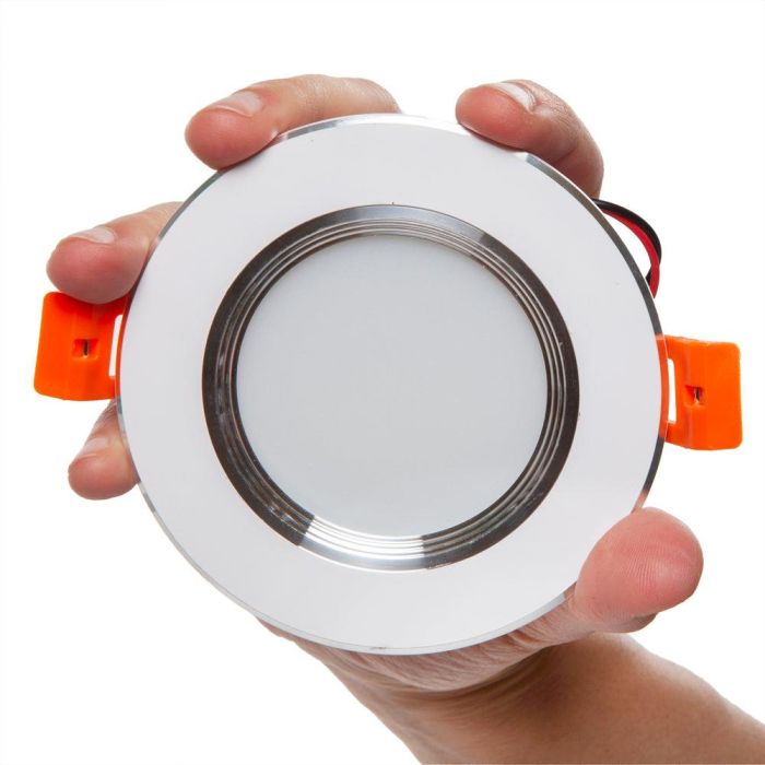 Foco Downlight LED 5W 400Lm 6000ºK Aro Plateado 40.000H [PCE-DL5W-P-CW] 2