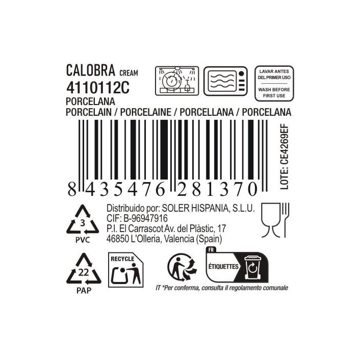 La Mediterranea Prb Bol Ø13.2x5 cm "Calobra" Crema (24 Unidades) 6