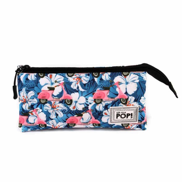Estuche Portatodo Triple HS Pink Scooter Oh My Pop Azul Estuche Portatodo Triple HS Pink Scooter Oh My Pop Azul