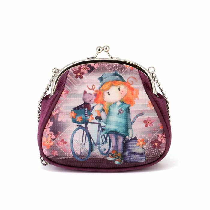 Bolso Retro Cadena Grande Bicycle Forever Ninette Burdeos