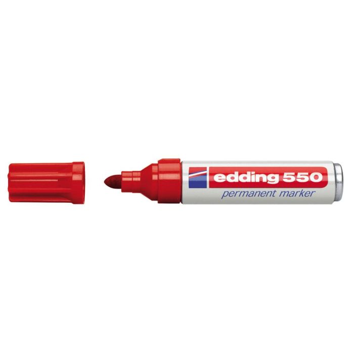 Rotulador permanente Edding 550 Rojo (10 Unidades) 2