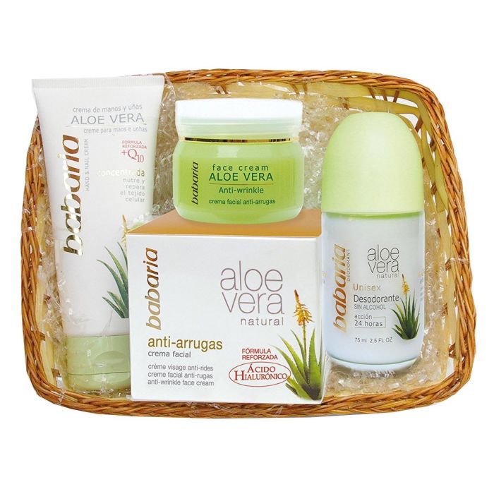 Babaria Aloe vera crema 225 ml + desodorante roll-on crema de manos + 100 ml