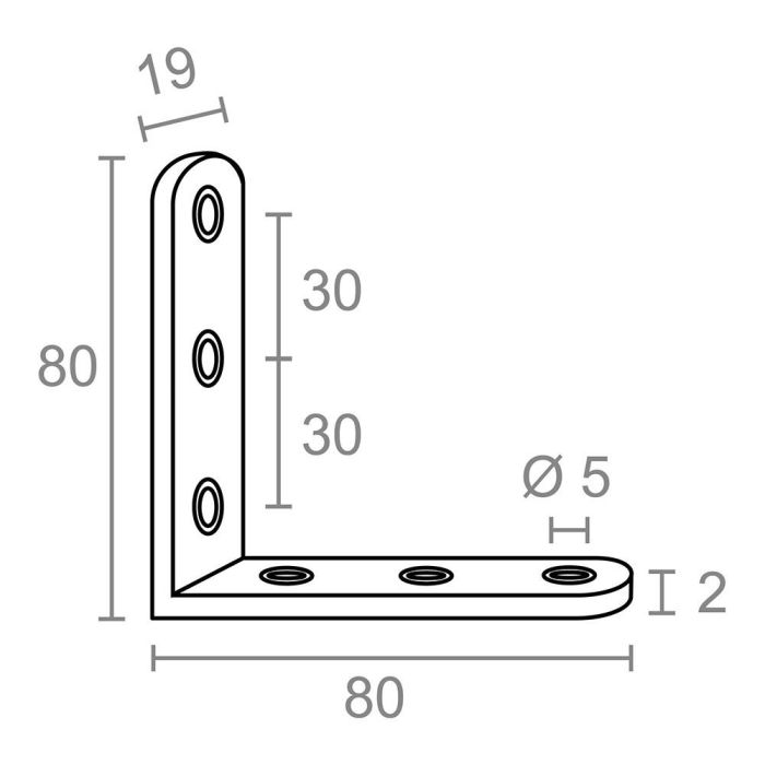 Edm Ángulo Refuerzo An24 Acero Inoxidable 80 x 80 x 19 mm 4 Unidades 5 Edm Ángulo Refuerzo An24 Acero Inoxidable 80 x 80 x 19 mm 4 Unidades 5