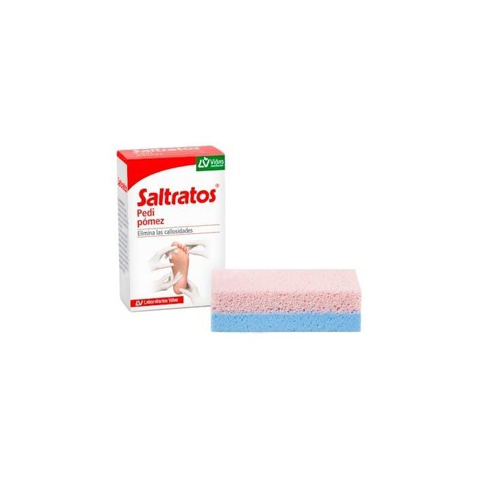 Saltratos Pedi Pomez - Piedra Pómez para Pies | Elimina Callosidades y Durezas | Doble Cara: Rugosa y Suave - 1 unidad