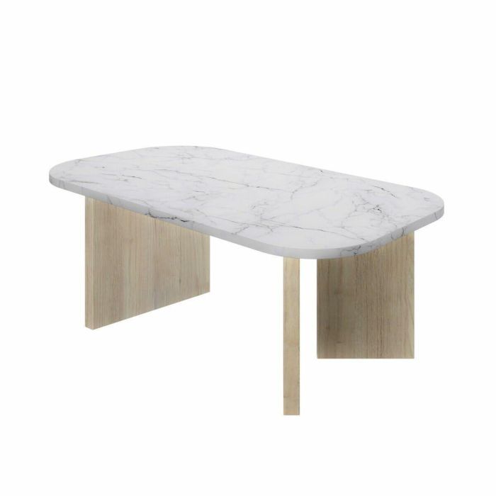 Diagone QUARTZ1E76070 Mesa de centro ovalada modelo QUARTZ, efecto mármol blanco y patas de roble, 105 x 58 x 39 cm 5 Diagone QUARTZ1E76070 Mesa de centro ovalada modelo QUARTZ, efecto mármol blanco y patas de roble, 105 x 58 x 39 cm 5