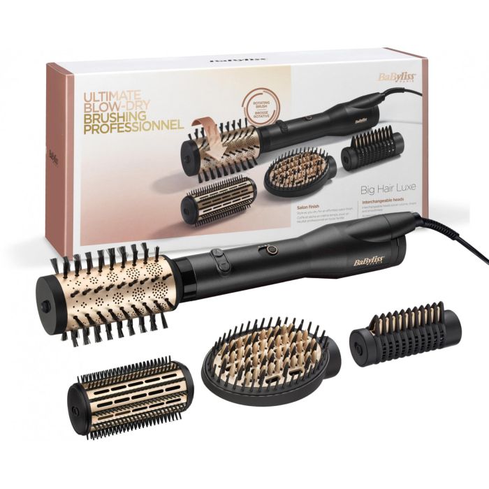 Babyliss AS970E Cepillo de Aire Rotatorio Big Hair Lustre 650W, Iónico con 4 Accesorios para Volumen, Alisar y Puntas 10