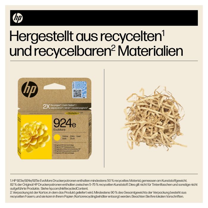 HP 924e Cartucho de Tinta Original EvoMore Amarillo Alto Rendimiento (XL) para HP 1 HP 924e Cartucho de Tinta Original EvoMore Amarillo Alto Rendimiento (XL) para HP 1