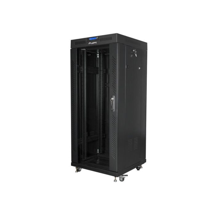 LANBERG Armario Rack Independiente de 19 pulgadas 27U 600x600mm Puerta de Vidrio LCD Negro 800 kg LANBERG Armario Rack Independiente de 19 pulgadas 27U 600x600mm Puerta de Vidrio LCD Negro 800 kg