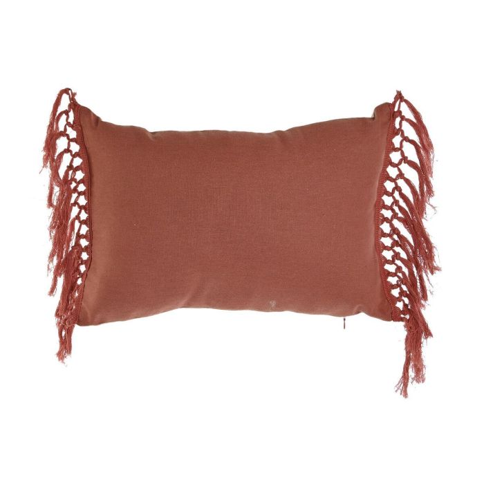 DKD Home Decor Cojín de Algodón Reciclado Boho con Flecos Terracota 15 x 30 x 50 cm Colección Fleky23 1