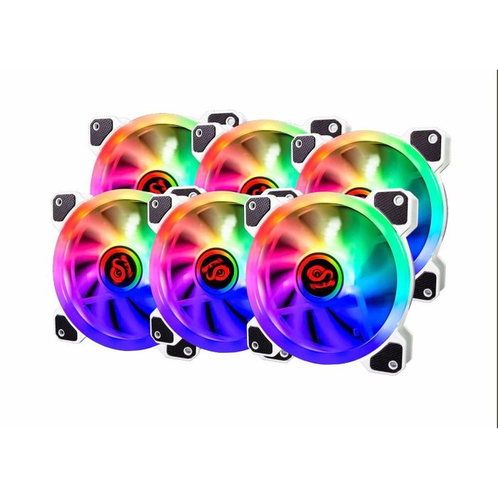 TALIUS IRIS SPECTRUM ARGB/CRONOS -KIT DE 6 VENTILADORES 120 MM COLOR BLANCO TALIUS IRIS SPECTRUM ARGB/CRONOS -KIT DE 6 VENTILADORES 120 MM COLOR BLANCO