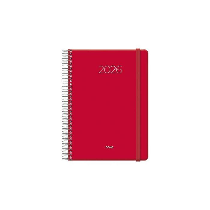 Agenda Anual (2026) Dohe Denver Espiral Tapa Extra Con Goma 150X210 D/P Rojo