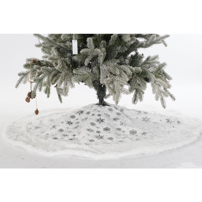 Base Arbol Navidad Moderna DKD Home Decor Blanco Plateado 120 x 2 x 120 cm (2 Unidades) 2