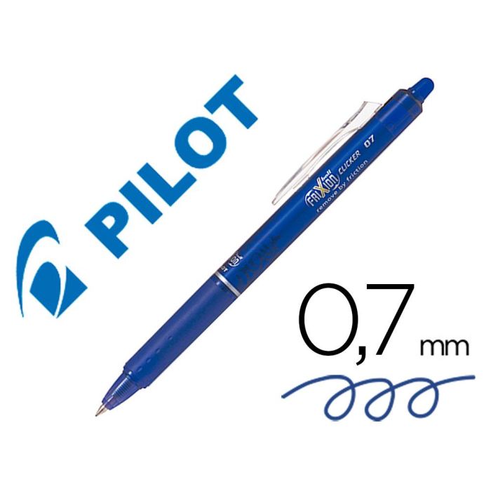 Boligrafo Pilot Frixion Clicker Borrable 0,7 mm Color Azul 12 unidades