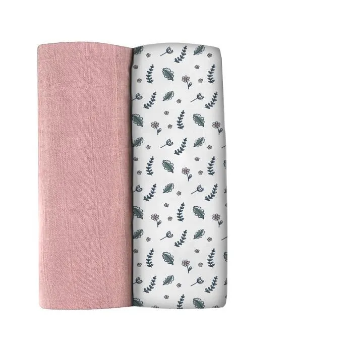 Beaba Arrullos Muselina Algodón Orgánico Certificado Oeko-Tex 120x120cm Rosa Viejo / Campo Floral 1