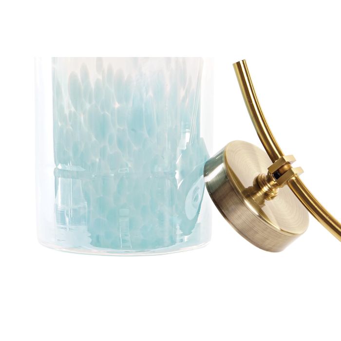DKD Home Decor Jarrón Mediterráneo Colección Sealine de Cristal y Metal 90/10%. Tonos Azul y Dorado. Medidas 15x41x19 cm 1 DKD Home Decor Jarrón Mediterráneo Colección Sealine de Cristal y Metal 90/10%. Tonos Azul y Dorado. Medidas 15x41x19 cm 1