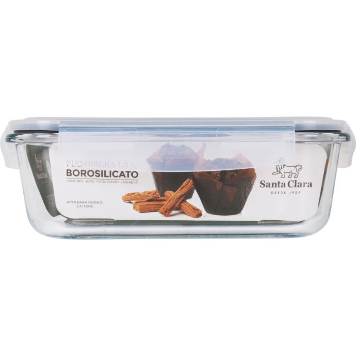 Fiambrera rectangular con tapa hermética Santa Clara 23x17.5 cm (6 Unidades) 1