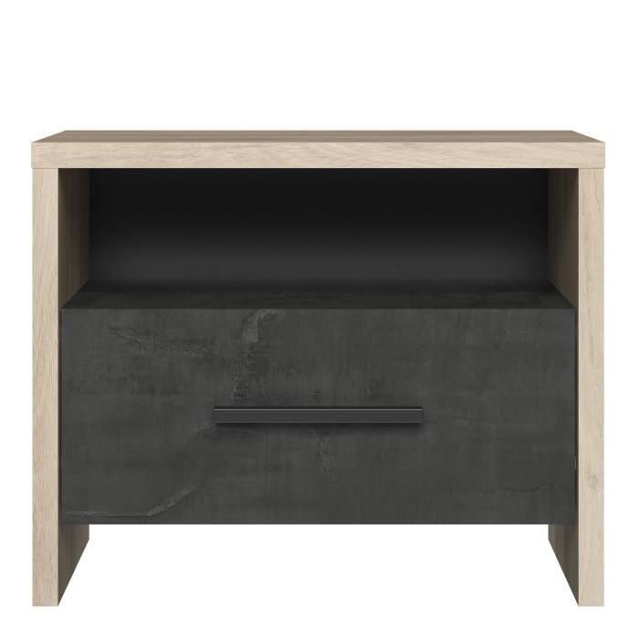 COLORADO Mesita de noche 1 cajón - Decoración Roble Kronberg - L 49.6 x P 36.3 x H 40.1 cm 1 COLORADO Mesita de noche 1 cajón - Decoración Roble Kronberg - L 49.6 x P 36.3 x H 40.1 cm 1