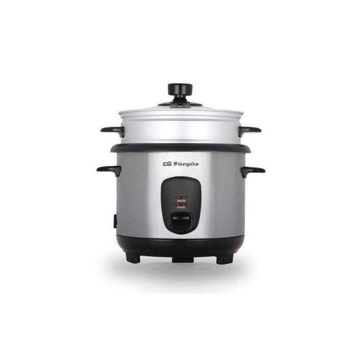 Orbegozo CO 3025 Arrocera 400W 1L con Mantenimiento de Calor, Olla Antiadherente Extraíble, Vaporera y Cuerpo Acero Inoxidable 2