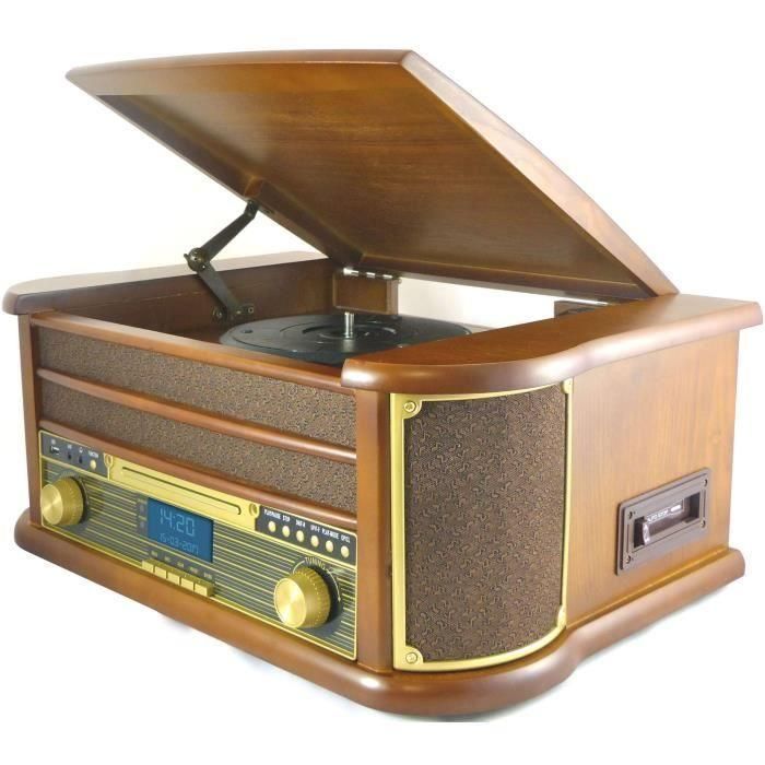 Inovalley RETRO29E-N Equipo Hifi Retro con Tocadiscos Vinilo 33/45/78 rpm, Bluetooth 5.0, CD/Cassette, Radio FM, USB 2x20W 2 Inovalley RETRO29E-N Equipo Hifi Retro con Tocadiscos Vinilo 33/45/78 rpm, Bluetooth 5.0, CD/Cassette, Radio FM, USB 2x20W 2