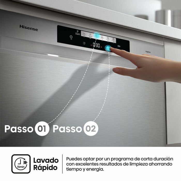 Lavavajillas Hisense HS643C90X Plata 8 Lavavajillas Hisense HS643C90X Plata 8