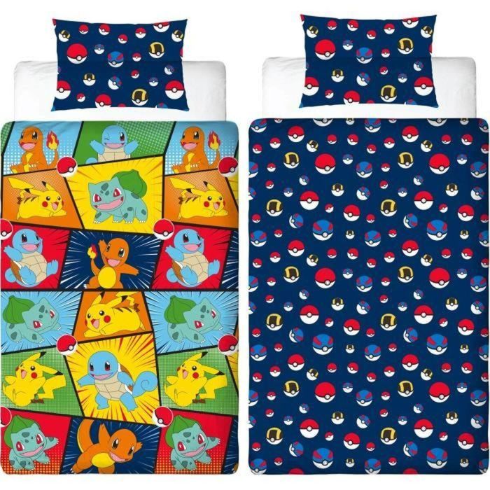 Pokemon POK3700891712163 - Juego de Cama Reversible Starter y Poké-ball, Microfibra - 1 Funda Nórdica 140x200cm + 1 Funda Almohada 63x63cm 0 Pokemon POK3700891712163 - Juego de Cama Reversible Starter y Poké-ball, Microfibra - 1 Funda Nórdica 140x200cm + 1 Funda Almohada 63x63cm 0