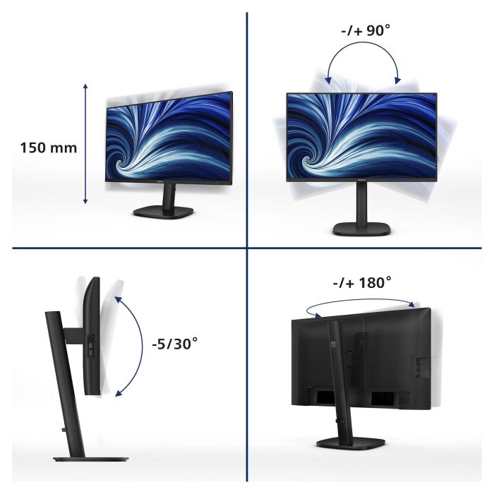 Philips 24B2U3301 Monitor 23.8" Full HD IPS 1920x1080 HDMI DP USB-C 90W 5