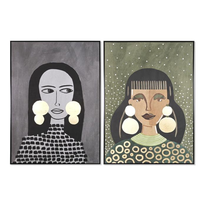 Cuadro DKD Home Decor Mujer Moderno (102,5 x 4,3 x 142,6 cm) (2 Unidades)
