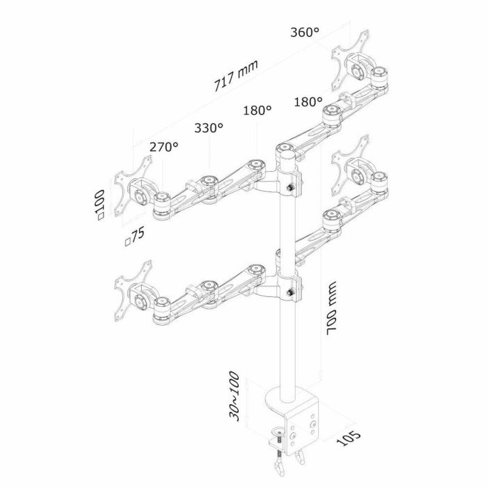 Soporte TV Neomounts FPMA-D935D4 26" 6 Kg 1 Soporte TV Neomounts FPMA-D935D4 26" 6 Kg 1