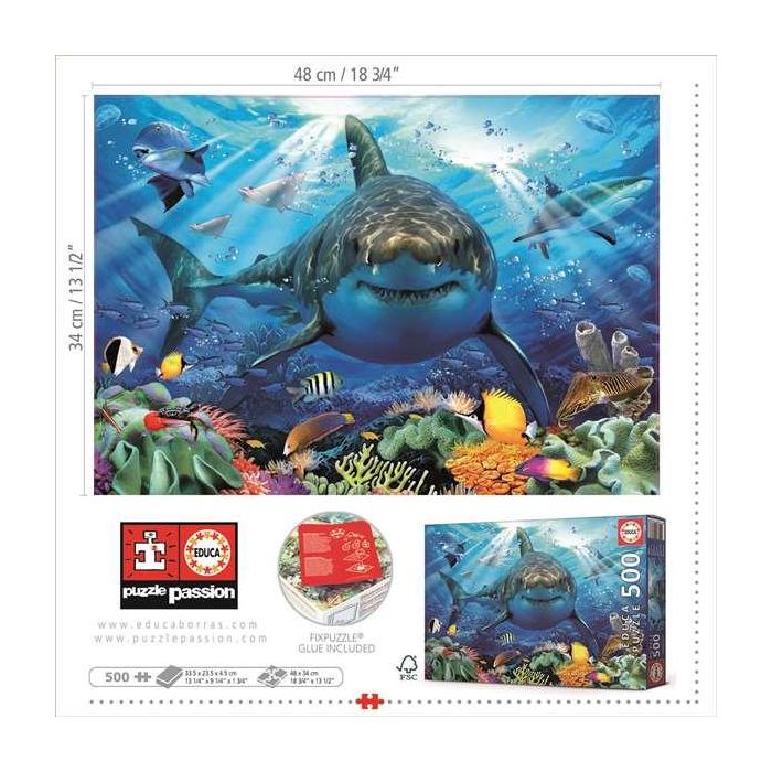 Puzzle 500 piezas gran tiburón blanco 2 Puzzle 500 piezas gran tiburón blanco 2