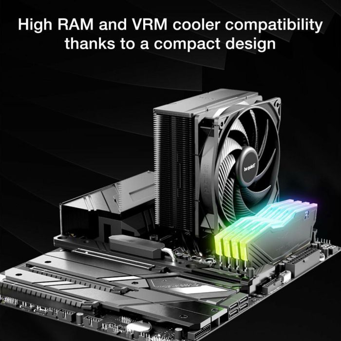 be quiet! PURE ROCK 3 Black Cooler Refrigerador de Aire para Procesador 12cm, Sockets Intel LGA1851, 1700, AM4, AM5 2 be quiet! PURE ROCK 3 Black Cooler Refrigerador de Aire para Procesador 12cm, Sockets Intel LGA1851, 1700, AM4, AM5 2