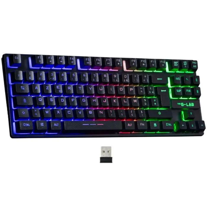 The G-Lab KEYZ CESIUM TKL WIRELESS Teclado para Gaming Inalámbrico AZERTY Negro
