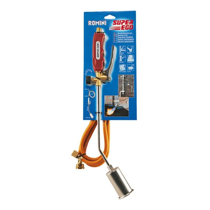 Super Ego Soplete de calentamiento Romini, boquilla antiviento Ø45mm, lanza 250mm, mango ergonómico, manguera 2m 1 Super Ego Soplete de calentamiento Romini, boquilla antiviento Ø45mm, lanza 250mm, mango ergonómico, manguera 2m 1