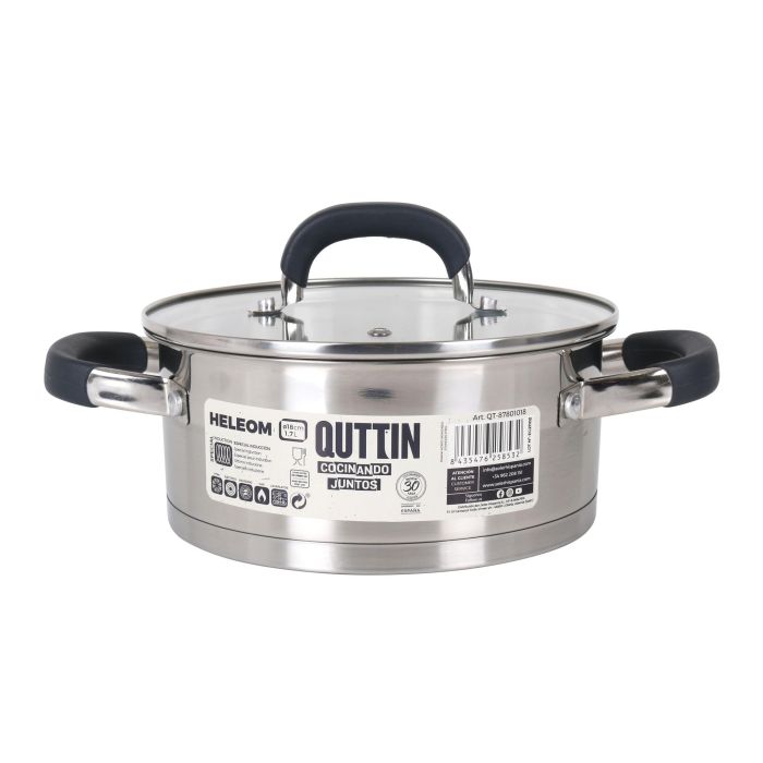 Quttin Cacerola de Acero Inoxidable 18 cm 1.7L con Tapa (6 Unidades) 4