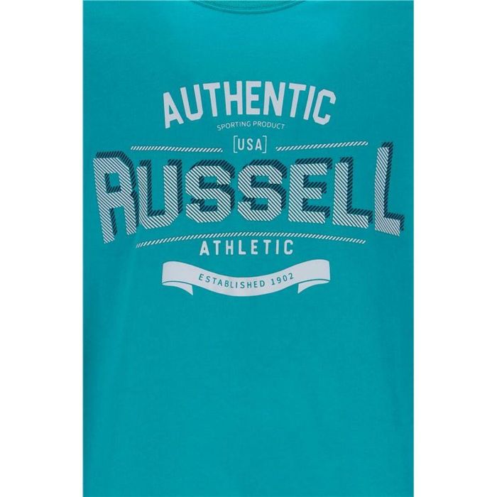 Camiseta de Manga Corta Hombre Russell Athletic Amt A30081 Aguamarina 2