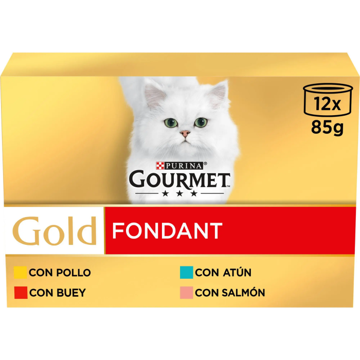 Purina Gourmet Gold Multi Fondant Buey Atun Salmon 12x85 gr