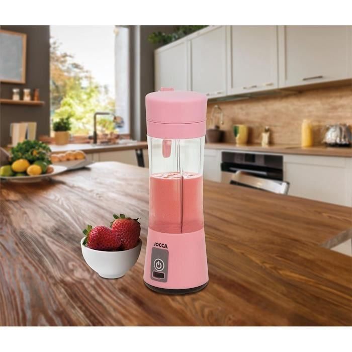 Licuadora portátil - JOCCA - SWEET - 380 ml - 2000 mAh - Con cable USB - Rosa 1 Licuadora portátil - JOCCA - SWEET - 380 ml - 2000 mAh - Con cable USB - Rosa 1