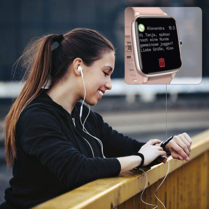 HAMA Reloj Pulsera Fit Watch 5910 Rosa 13