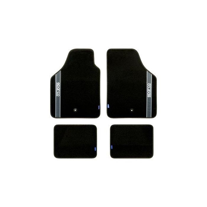 Sparco Alfombra Strada SPC CS6 03763BAR B Plata Moqueta Negra Diseño Deportivo Fácil Limpieza 3