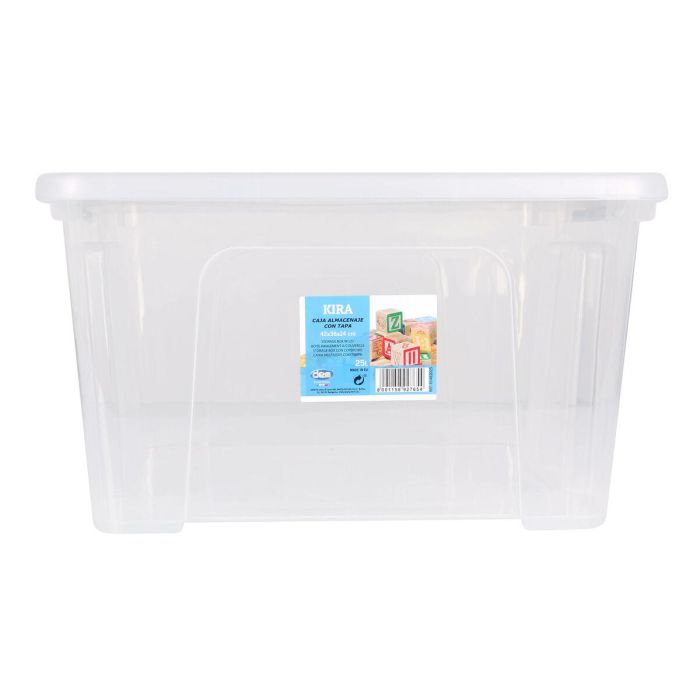 Caja de Almacenaje con Tapa Dem Kira Plástico Transparente 25 L 42 x 36 x 25 cm (6 Unidades) 1