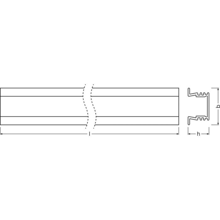 [LVE-4058075401655] Ledvance Perfíl Medio Tiras LED -PM01/UW/21,5X12/10/2 2M 1